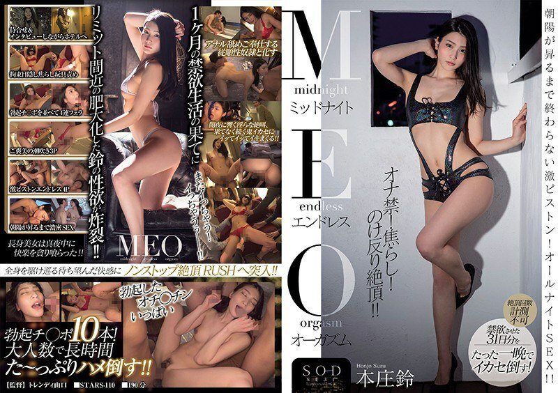 STARS-110 禁慾了一個月的本莊鈴三個小時內不喊CUT的瘋狂做愛 - 本庄鈴