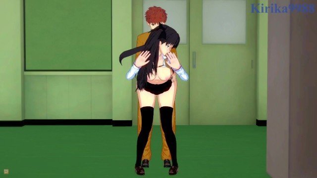  【3D】坂凛和士郎学校走廊里发生了深度的性关系 